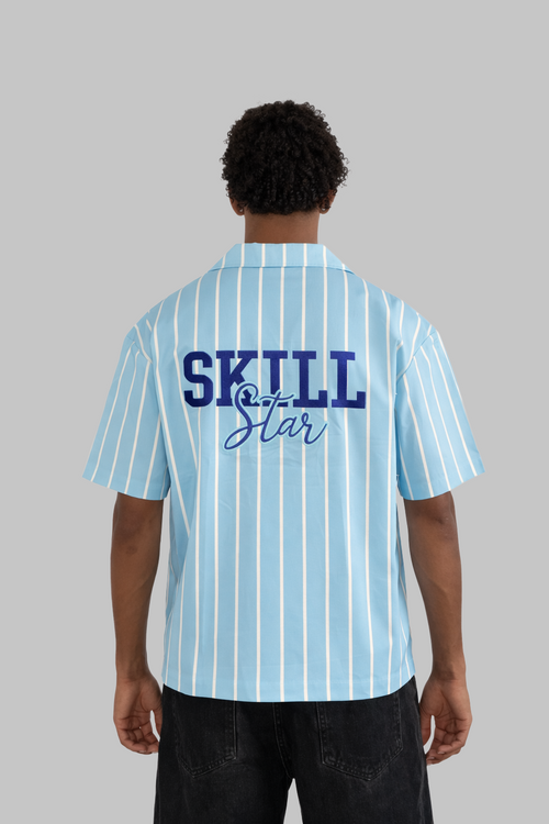 Skillstar Striped College Shirt - Sky Blue