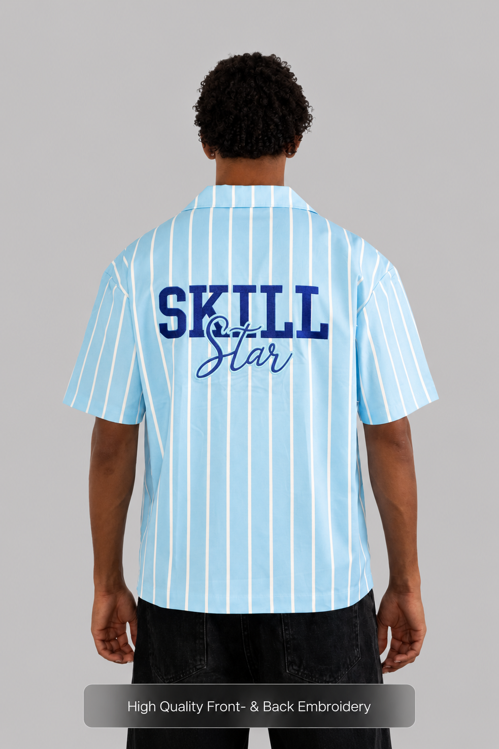 Skillstar Striped College Shirt - Sky Blue